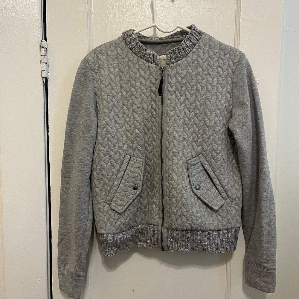 Anthropologie Saturday Sunday Zip-Up Crew Neck Sweatshirt